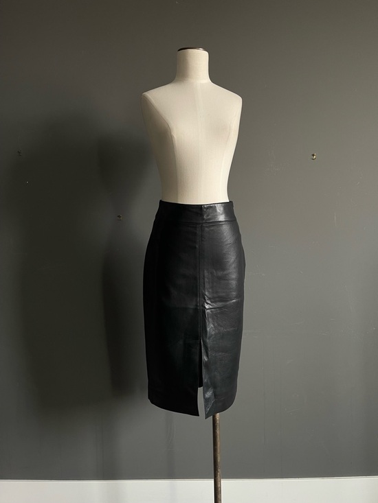 Babaton Dresses & Skirts - Babaton Vegan Leather Pencil Skirt Black Minimalist Slit Quiet Luxury Capsule